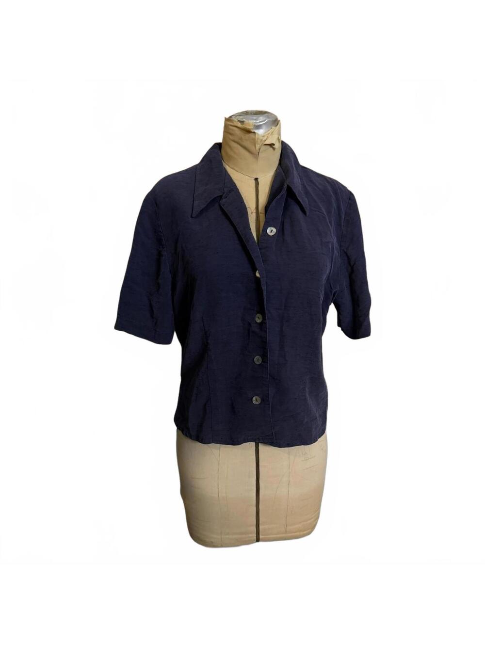 Sheri Martin New York Navy Blue Shirt with Open Back